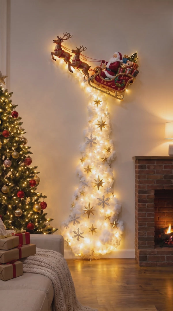 Vídeo de la luz de pared trineo de Papá Noel