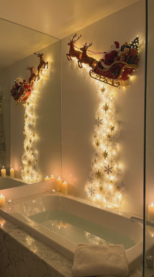Vídeo de la luz de pared trineo de Papá Noel