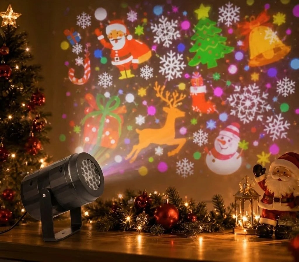 16 diseños navideños proyectados por el proyector LED